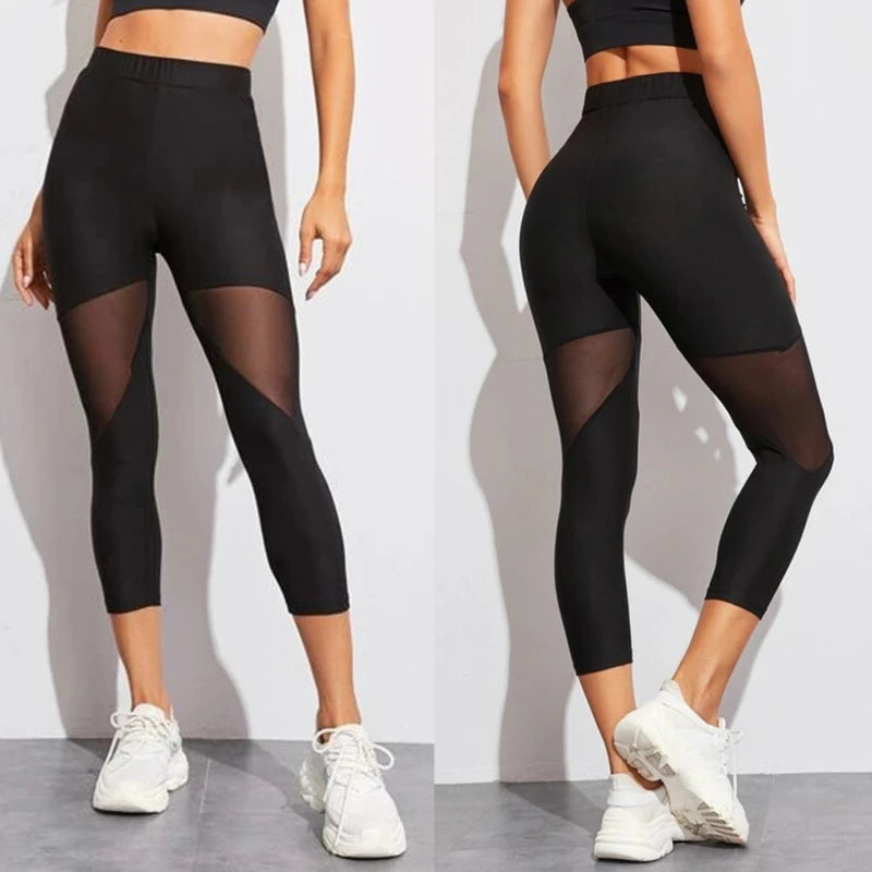 Mesh Panel Goth Girl Leggings