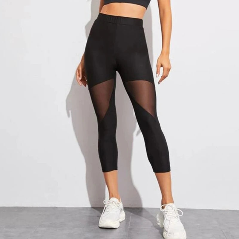 Mesh Panel Goth Girl Leggings